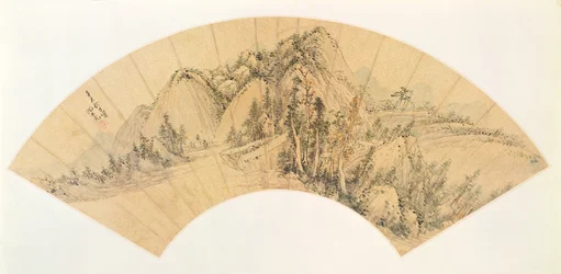 Éventail représentant un paysage